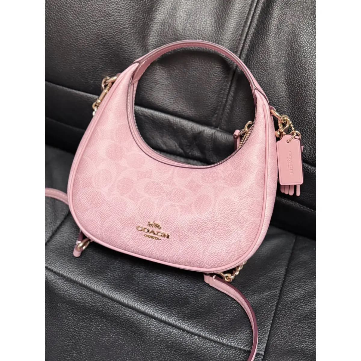 Original Outlet Coach Powder Pink Women Crossbody bag CAM83