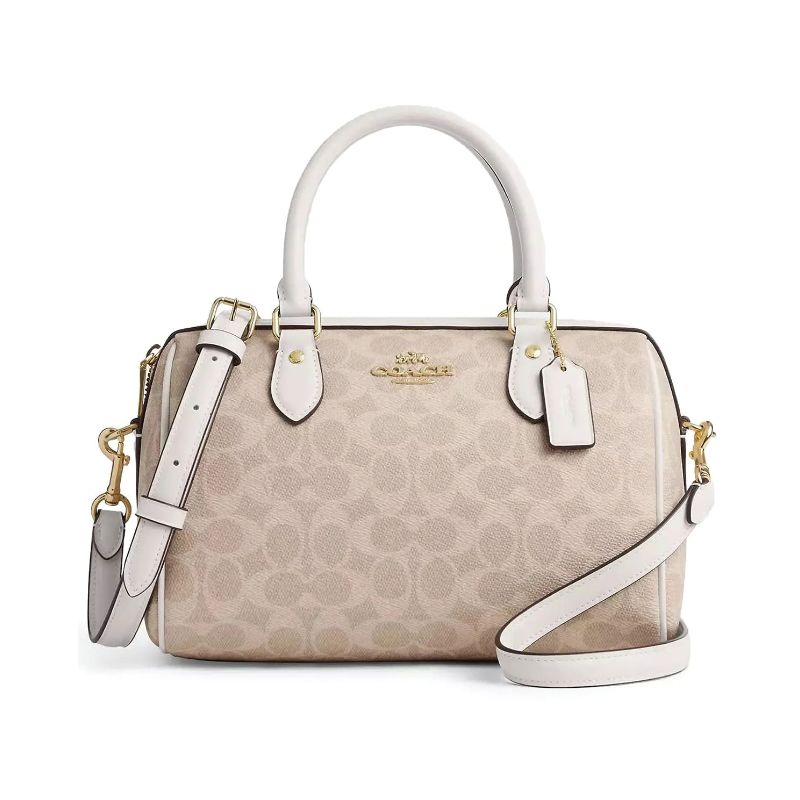 Original Outlet Coach Gold Sand Chalk Women Handbag